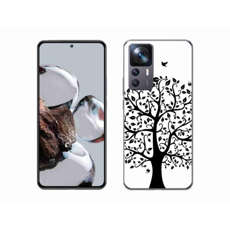 Gél borítás mmCase a Xiaomi 12T Pro számára - fekete és fehér fa
