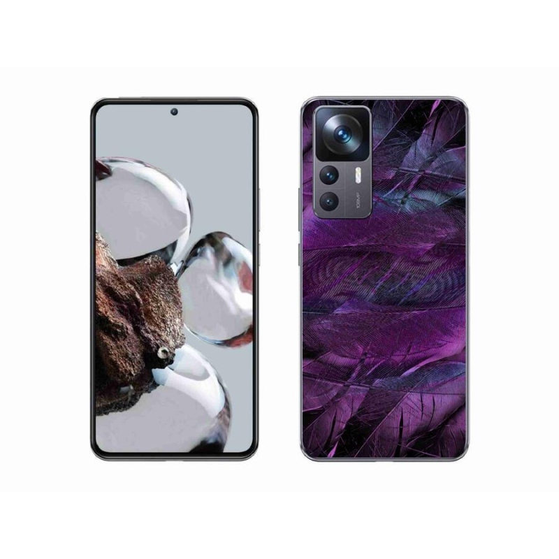 Gél borítás mmCase a Xiaomi 12T Pro számára - lila tollak