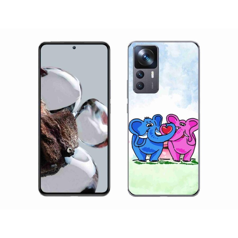 Gél borítás mmCase a Xiaomi 12T Pro számára - szerelmes elefántok