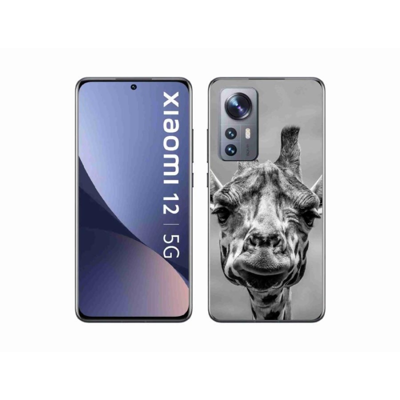 Gél borítás mmCase a Xiaomi 12X-hez - fekete-fehér zsiráf