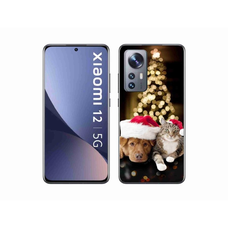 Gél borító mmCase a Xiaomi 12X-hez - Karácsonyi kutya és macska
