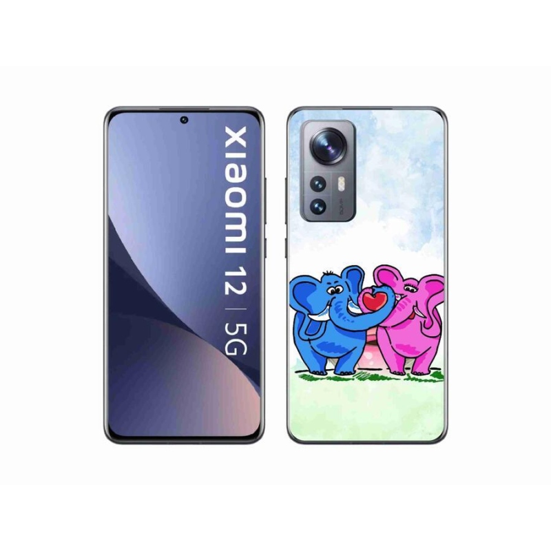 Gél borító mmCase a Xiaomi 12X-hez - szerelmes elefántok