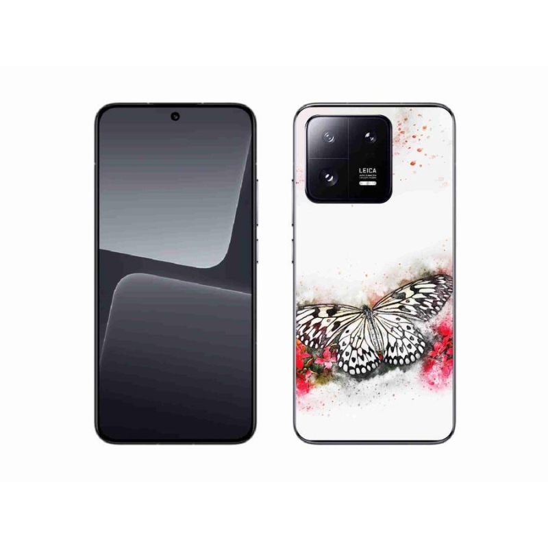 Gél borítás mmCase a Xiaomi 13-hoz - fekete-fehér pillangó