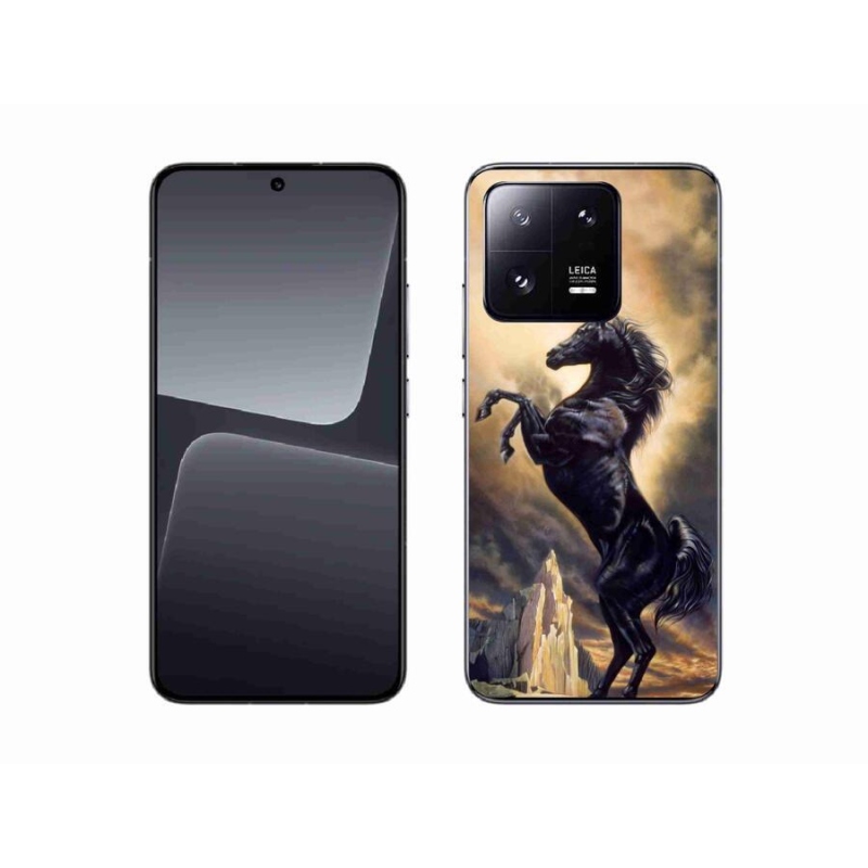 Gél borító mmCase a Xiaomi 13-hoz - fekete rajzfilm ló