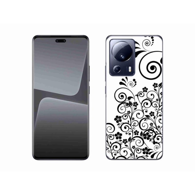 Gél borítás mmCase a Xiaomi 13 Lite készülékhez - fekete és fehér virágminták