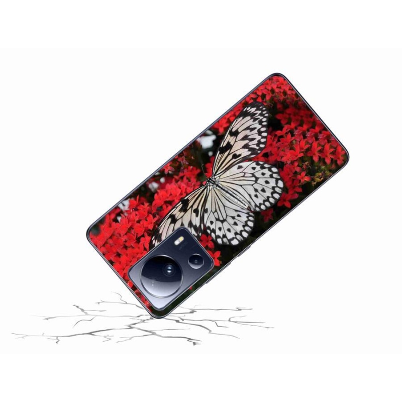 Gél borítás mmCase a Xiaomi 13 Lite-hoz - fekete és fehér pillangó 1