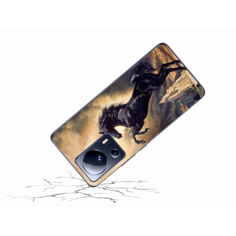 Gél borítás mmCase a Xiaomi 13 Lite-hoz - fekete rajzfilm ló