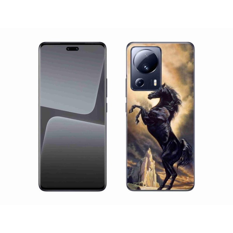 Gél borítás mmCase a Xiaomi 13 Lite-hoz - fekete rajzfilm ló