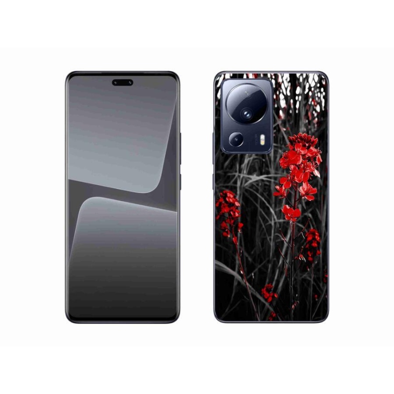 Gél borítás mmCase a Xiaomi 13 Lite számára - piros növény