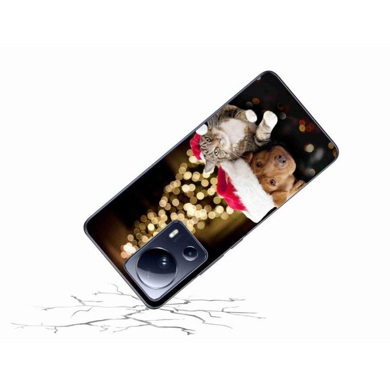 Gél borítás mmCase a Xiaomi 13 Lite-hoz - Karácsonyi kutya és macska