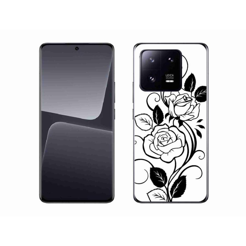 Gél borítás mmCase a Xiaomi 13 Pro-hoz - fekete és fehér rózsa