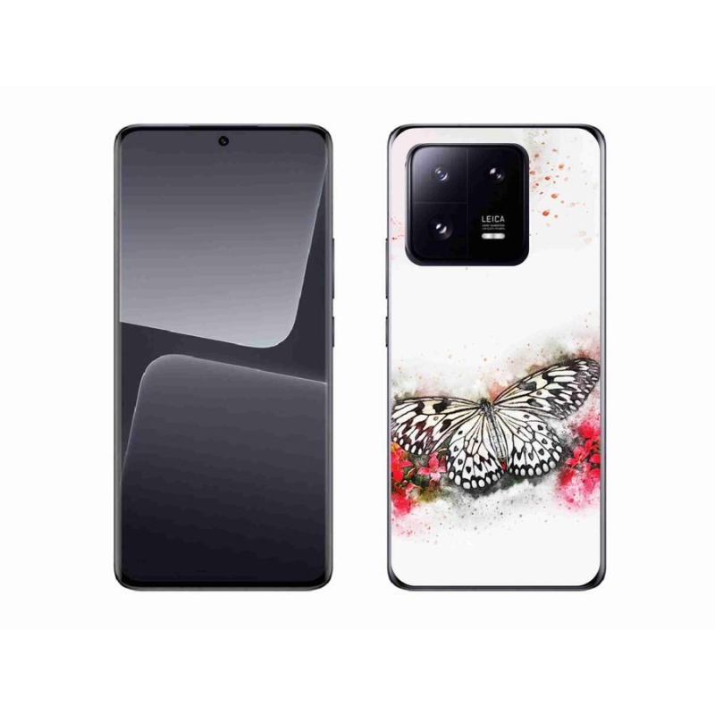 Gél borítás mmCase a Xiaomi 13 Pro-hoz - fekete-fehér pillangó