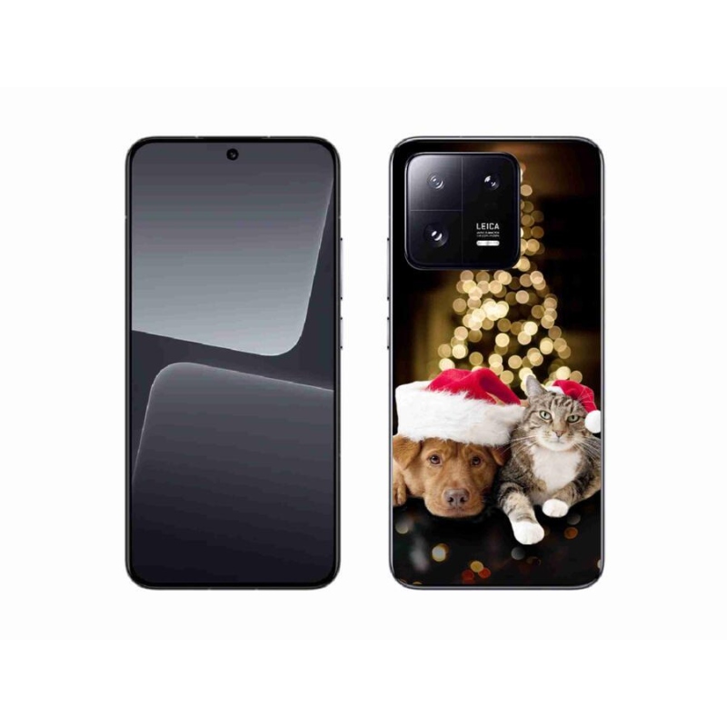 Gél borító mmCase a Xiaomi 13-hoz - Karácsonyi kutya és macska