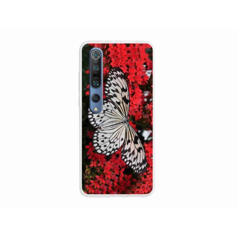 Gél borítás mmCase a Xiaomi Mi 10 - fekete-fehér pillangóhoz 1