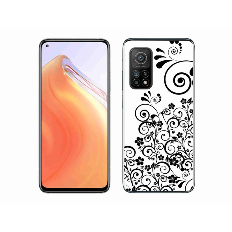 Gél borító mmCase a Xiaomi Mi 10T 5G-hez - fekete és fehér virágmintás