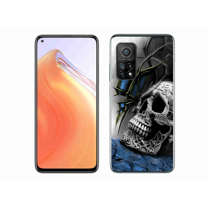 Gél borítás mmCase a Xiaomi Mi 10T 5G-hez - pillangó és koponya