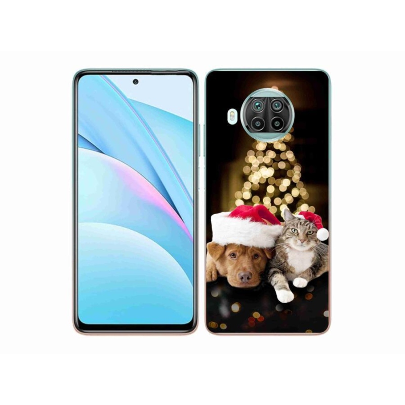 Gél borító mmCase a Xiaomi Mi 10T Lite 5G-hez - Karácsonyi kutya és macska