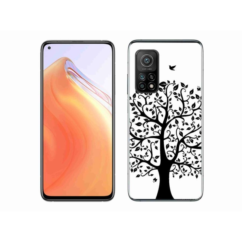 Gél borítás mmCase a Xiaomi Mi 10T Pro 5G számára - fekete és fehér fa