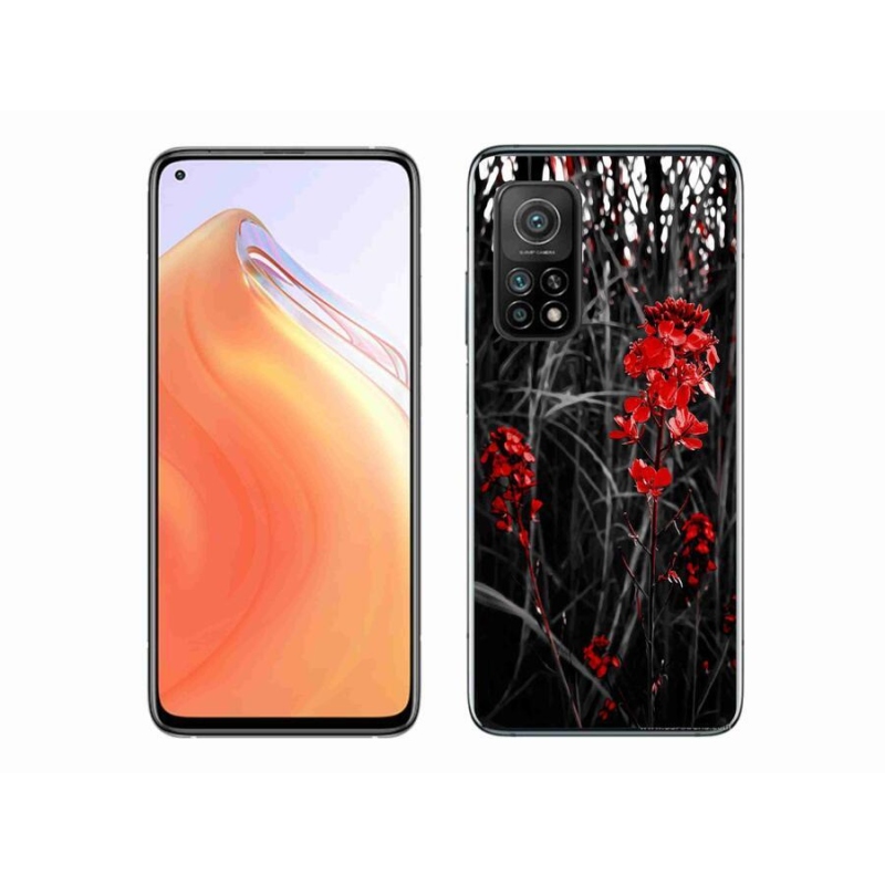 Gél borítás mmCase a Xiaomi Mi 10T Pro 5G számára - piros növény