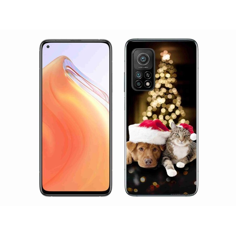 Gél borítás mmCase a Xiaomi Mi 10T Pro 5G-hez - Karácsonyi kutya és macska