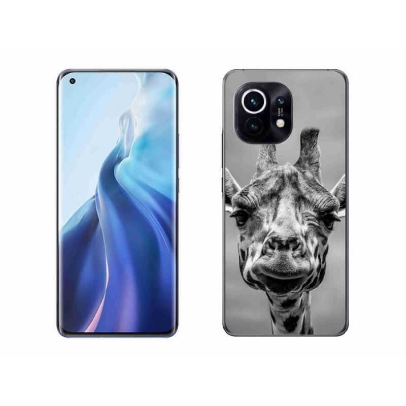 Gél borítás mmCase a Xiaomi Mi 11-hez - fekete-fehér zsiráf