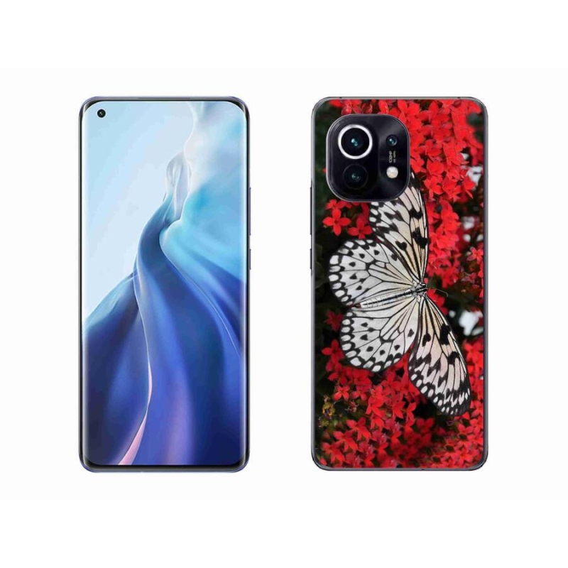 Gél borítás mmCase a Xiaomi Mi 11-hez - fekete-fehér pillangó 1