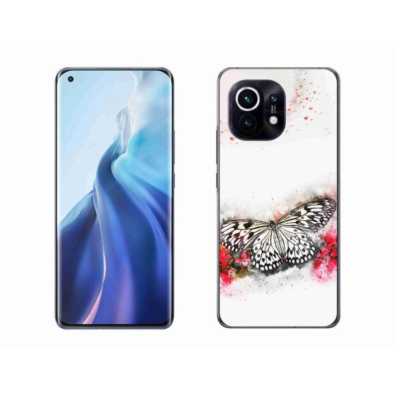 Gél borítás mmCase a Xiaomi Mi 11-hez - fekete-fehér pillangó