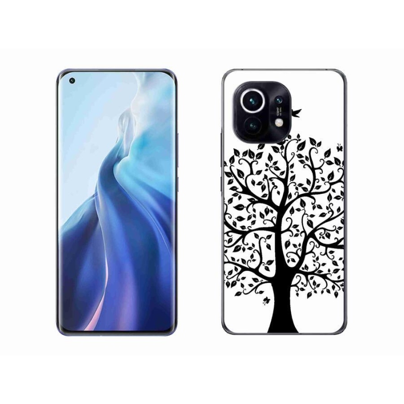 Gél borítás mmCase a Xiaomi Mi 11-hez - fekete és fehér fa
