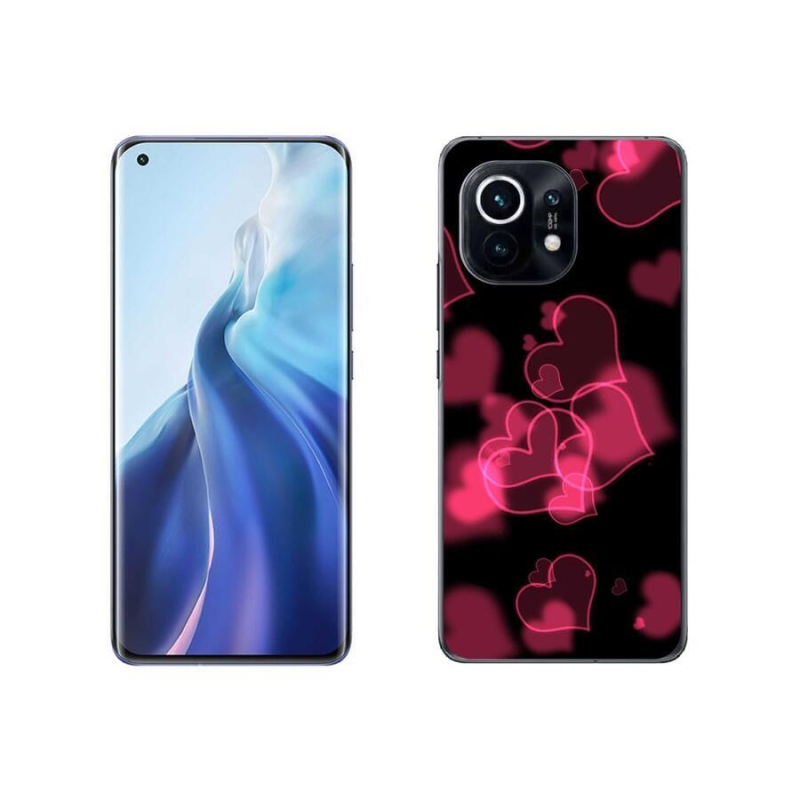Gél borítás mmCase a Xiaomi Mi 11-hez - piros szívek