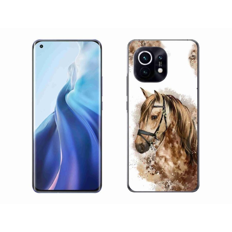 Gél borító mmCase a Xiaomi Mi 11-hez - barna rajzfilm ló