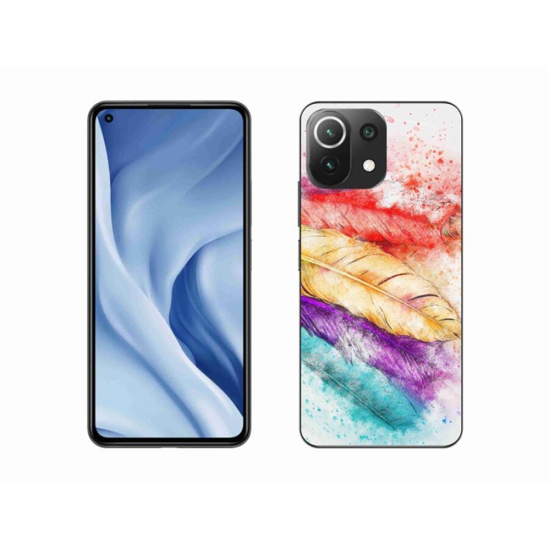 Gél borítás mmCase a Xiaomi Mi 11 Lite 4G/5G-hez - színes tollakkal