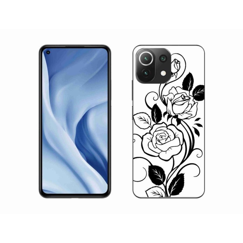 Gél borítás mmCase a Xiaomi Mi 11 Lite 4G/5G készülékhez - fekete és fehér rózsa