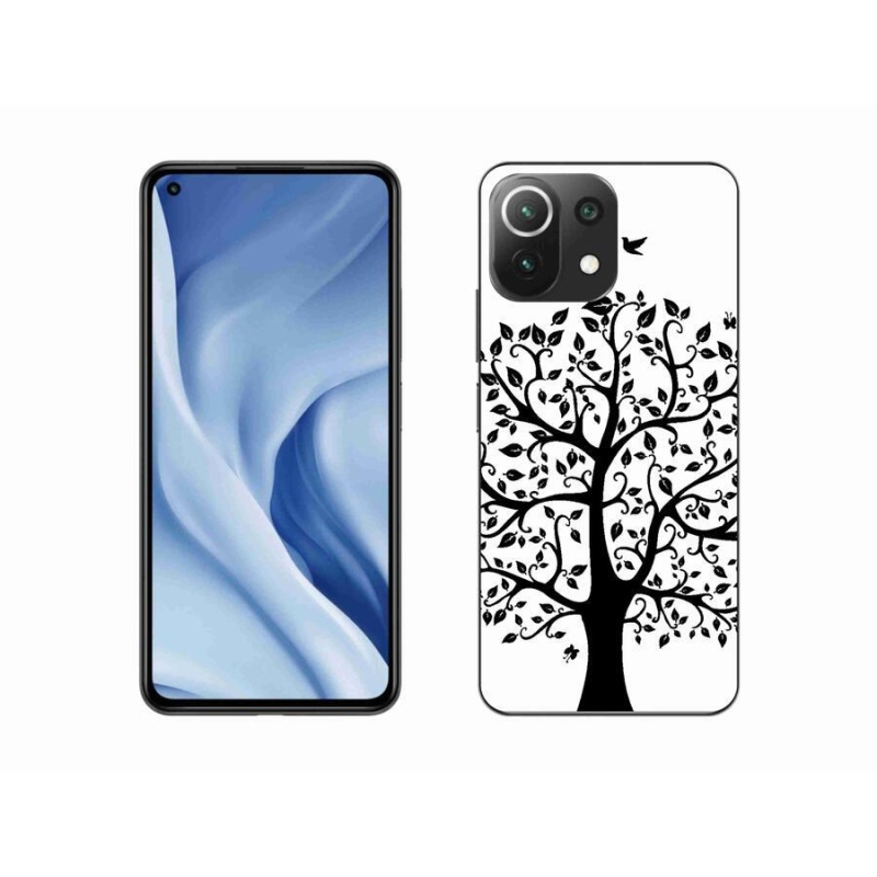 Gél borítás mmCase a Xiaomi Mi 11 Lite 4G/5G-hez - fekete és fehér fa