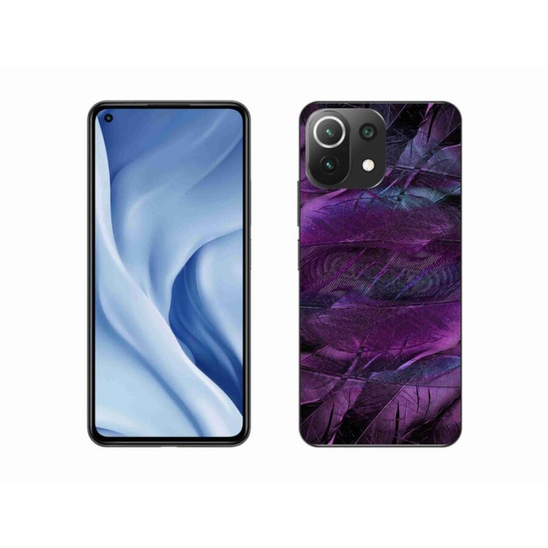 Gél borítás mmCase a Xiaomi Mi 11 Lite 4G/5G készülékhez - lila tollak