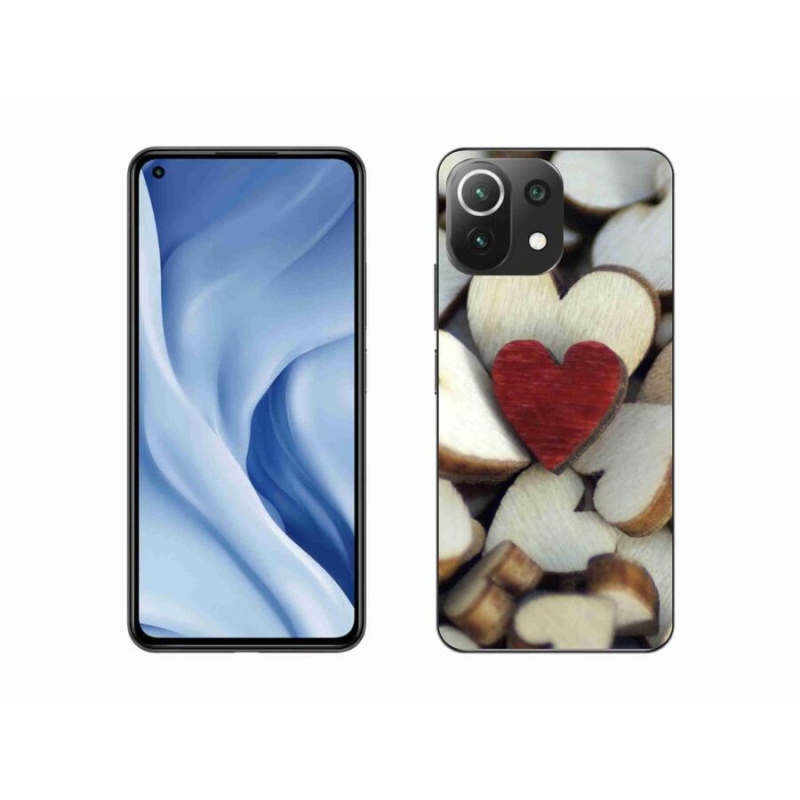 Gél borítás mmCase a Xiaomi Mi 11 Lite 4G/5G készülékhez - gravírozott piros szív