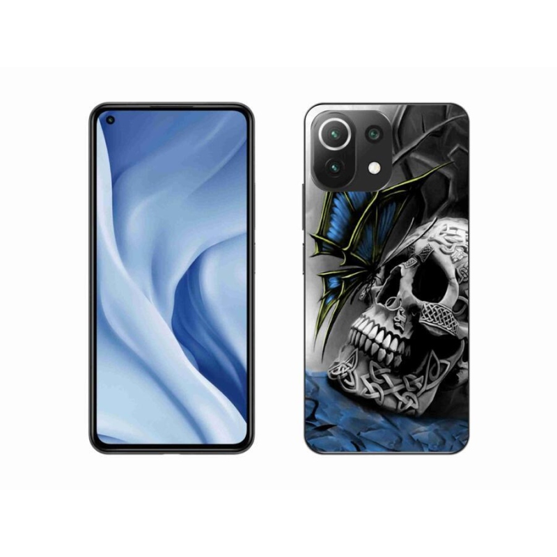 Gél borítás mmCase a Xiaomi Mi 11 Lite 4G/5G-hez - pillangó és koponya