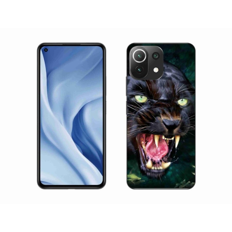 Gél borítás mmCase a Xiaomi Mi 11 Lite 4G/5G készülékhez - dühös fekete párduc
