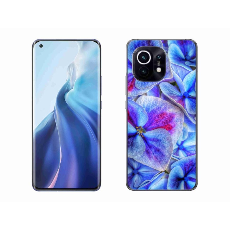 Gél borító mmCase a Xiaomi Mi 11-hez - kék virágok 1