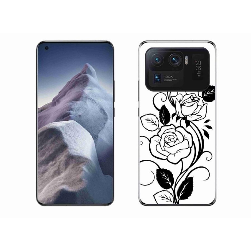 Gél borítás mmCase a Xiaomi Mi 11 Ultra számára - fekete és fehér rózsa