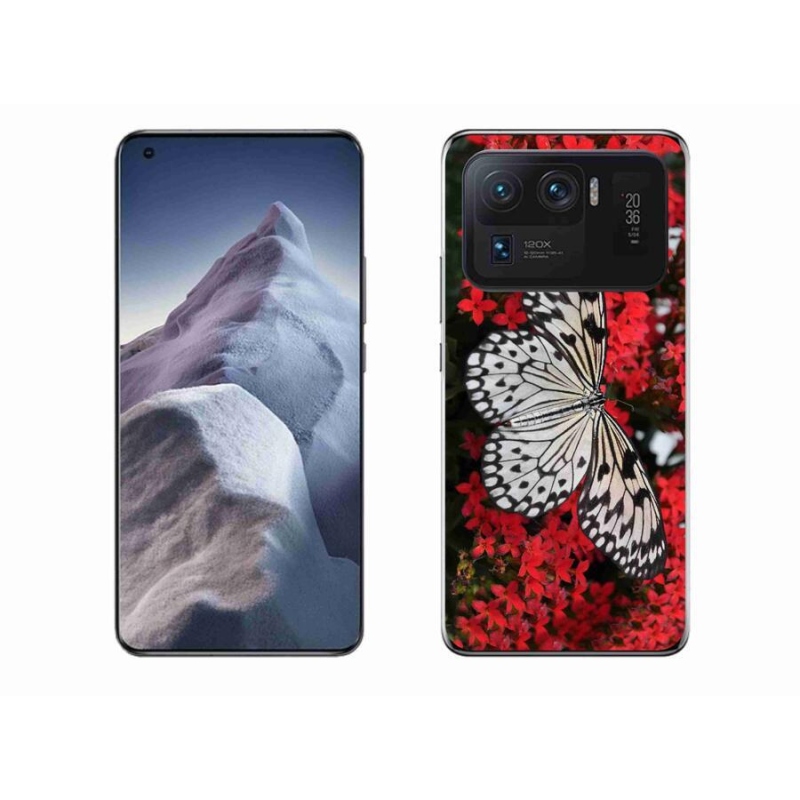 Gél borítás mmCase a Xiaomi Mi 11 Ultra számára - fekete-fehér pillangó 1