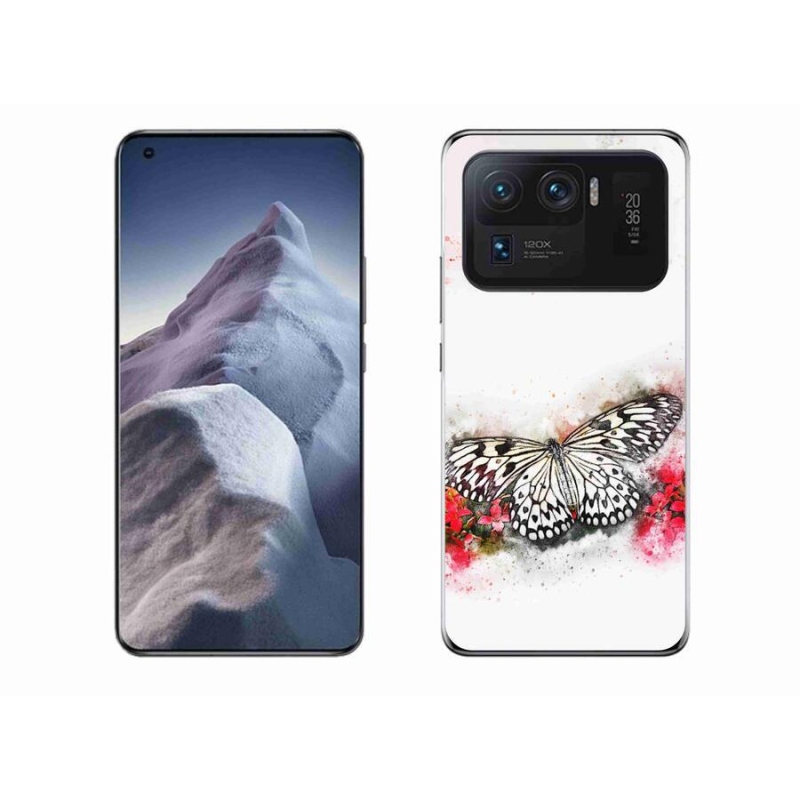 Gél borítás mmCase a Xiaomi Mi 11 Ultra számára - fekete és fehér pillangó