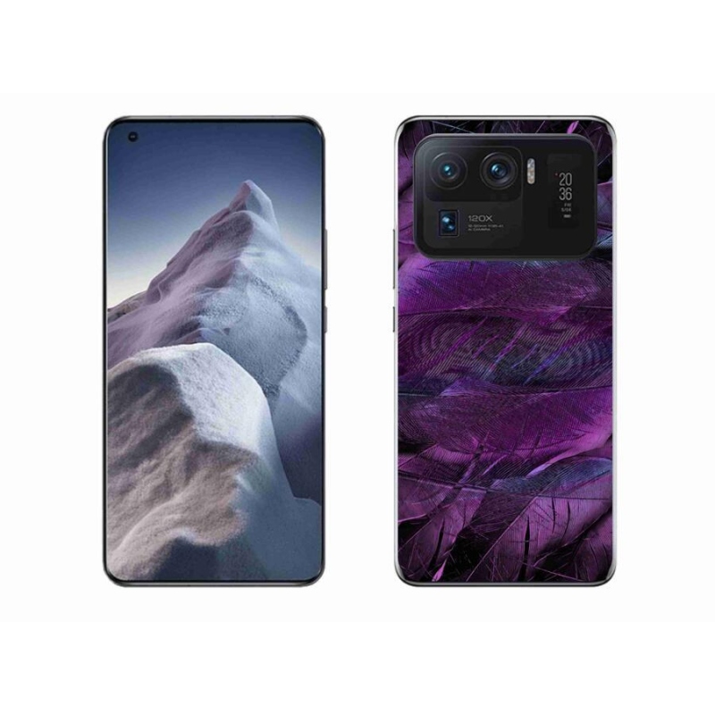 Gél borítás mmCase a Xiaomi Mi 11 Ultra számára - lila tollak
