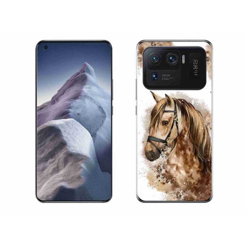 Gél borítás mmCase a Xiaomi Mi 11 Ultra számára - barna rajzfilm ló