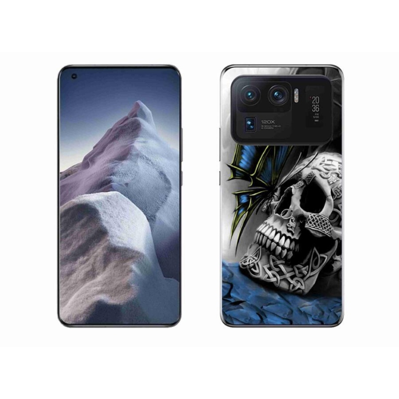 Gél borítás mmCase a Xiaomi Mi 11 Ultra számára - pillangó és koponya