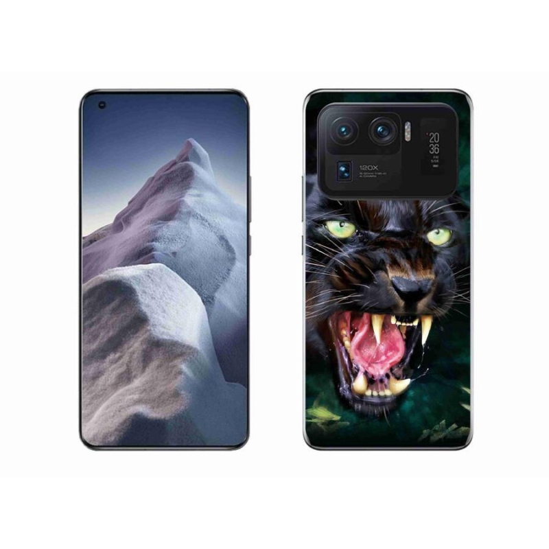 Gél borítás mmCase a Xiaomi Mi 11 Ultra számára - dühös fekete párduc