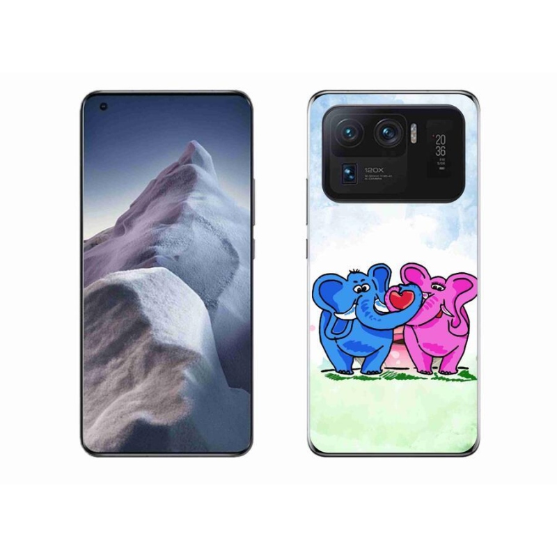 Gél borító mmCase a Xiaomi Mi 11 Ultra számára - szerelmes elefántok