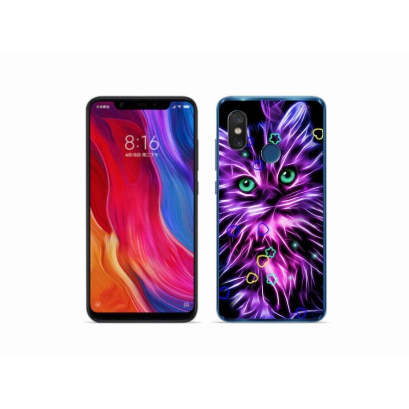 Gél borítás mmCase a Xiaomi Mi 8-hoz - absztrakt macska