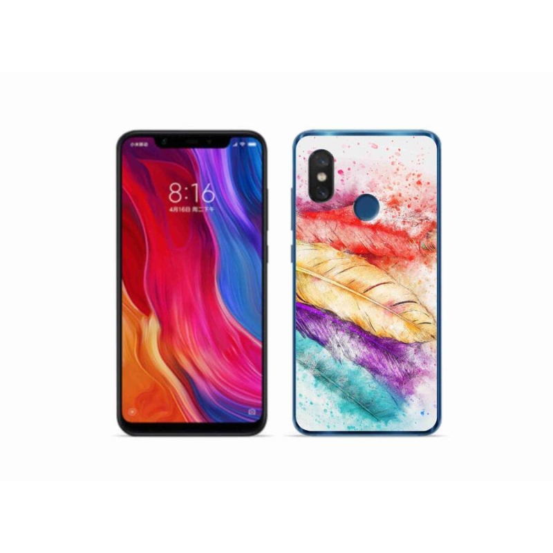 Gél borítás mmCase a Xiaomi Mi 8-hoz - színes tollak