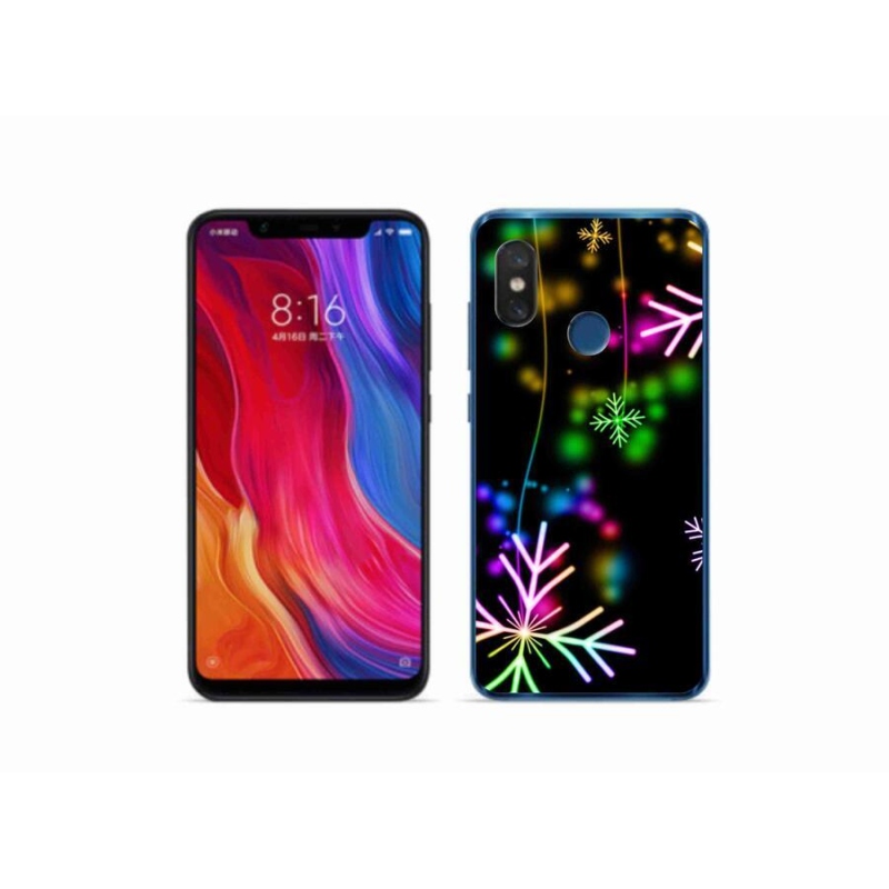 Gél borítás mmCase a Xiaomi Mi 8-hoz - színes hópelyhek