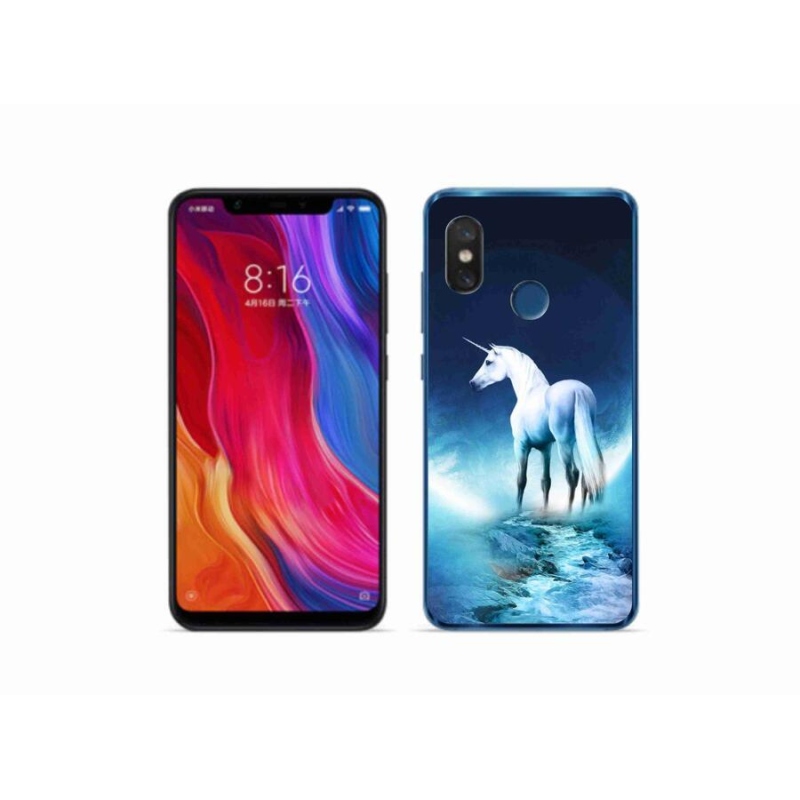 Gél borítás mmCase a Xiaomi Mi 8-hoz - fehér egyszarvú
